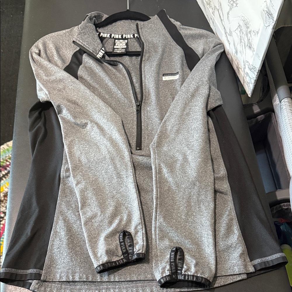 PINK Victoria's Secret Women's Heather Gray and Black Jacket